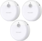Tecknet LED SENSOR-lamp / Draadloos - 3 stuks - Bewegingssensor - Ledlamp - Binnen Lamp - Nachtlamp - Nachtlampje -  Werkt op 3 AAA batterijen - Wit