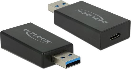 DeLOCK USB-A naar USB-C adapter - USB3.1 Gen 2 - tot 1,5A / zwart | bol.com