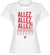 Liverpool Allez Allez Allez T-Shirt - Wit - Dames - XL
