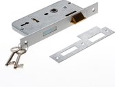 Nemef 66/2 links - Slot afsluitbaar met sleutel - Voor binnendeuren - Doornmaat 50mm - Met sluitplaat - Met 2 sleutels