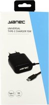 Yanec USB-C Thuislader 3.0 A / 15W - Zwart