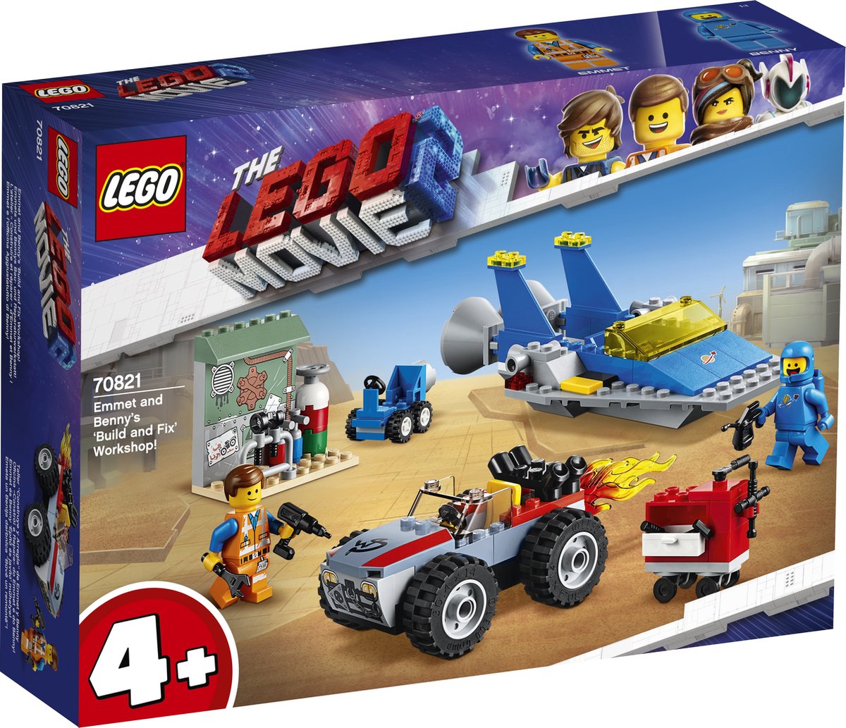 LEGO 4+ The Movie 2 Emmets en Benny's Bouw- en Reparatiewerkplaats! - 70821