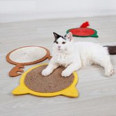 Krabmat voor katten in een speelse vormgeving - GEEL
