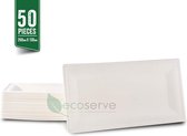 Ecoserve Tableware Wegwerp Borden - Bagasse - 260x130cm / 10x5 inch - 50 Stuk - 100% Biologisch Afbreekbaar