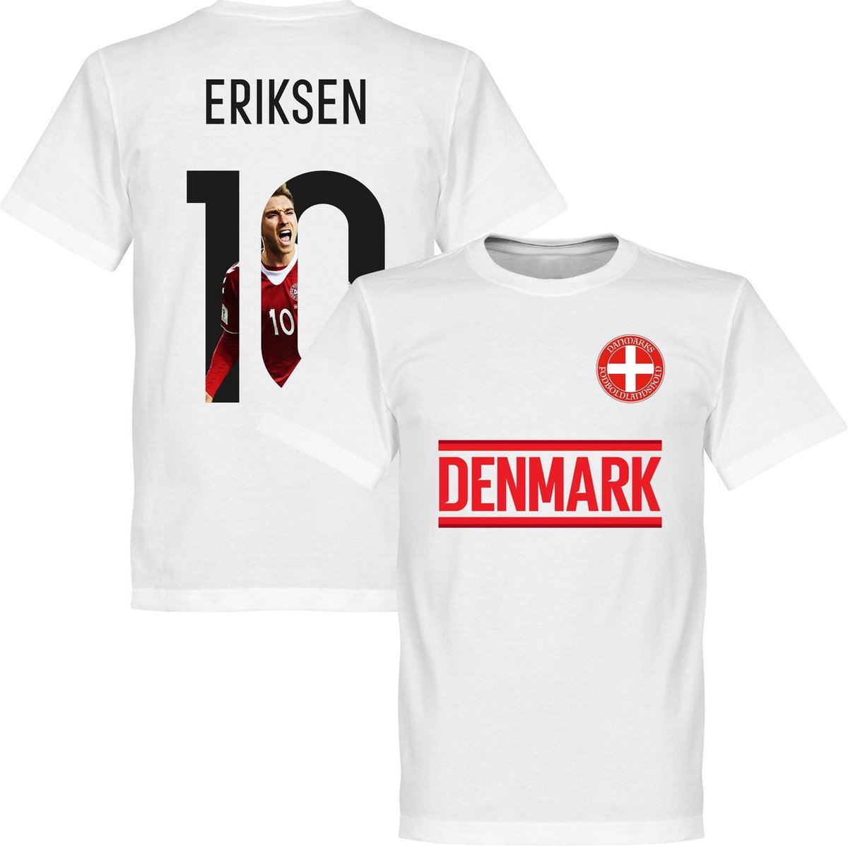 Denemarken Eriksen 10 Gallery Team T-Shirt - Wit - XL