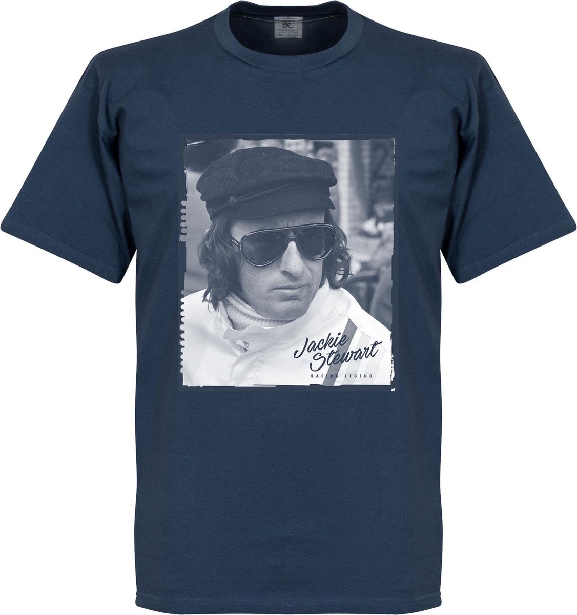 Jackie Stewart Portrait T-Shirt - Navy Blauw - XXL