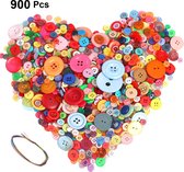 900 Kleurrijke Knopen | handwerkknoppen poppenknoppen | Rond gemengde maten en kleuren voor handwerk naaien kinderen DIY handwerk schilderij geschenkdecoratie voor Textiel & Handwe