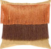 Riverdale Kussen Fringe oker 45x45cm