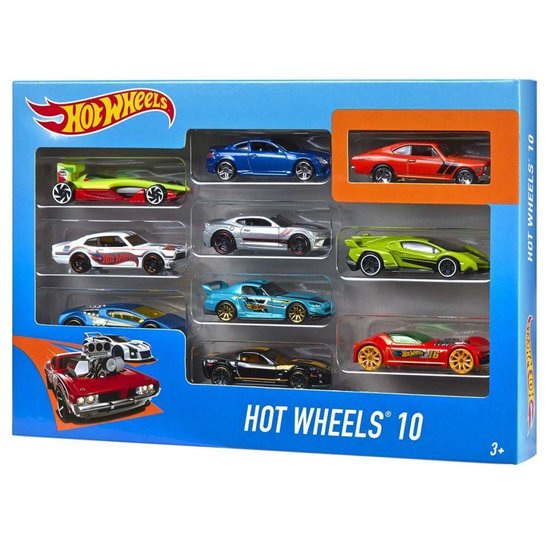 Afbeelding van Hot Wheels Cadeauset met 10 Autos - Speelgoedvoertuig speelgoed