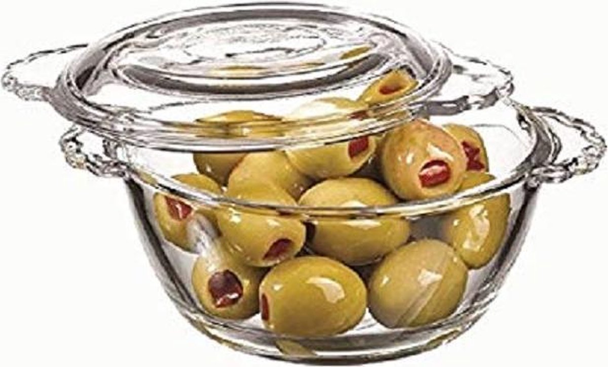 Pasabahce Basic Schaaltjes met Deksel – Set van 2 – Ø 11 cm – Glazen Bewaarschaaltjes