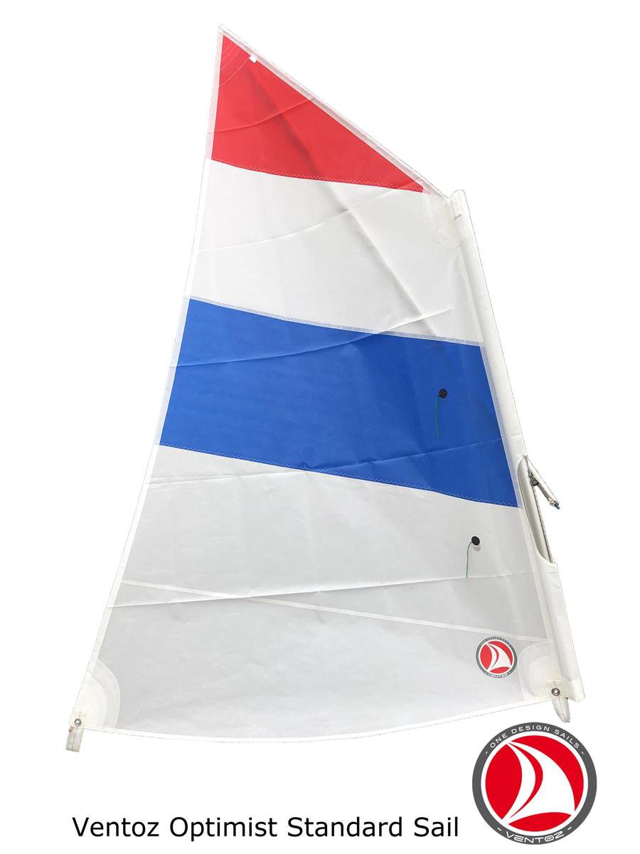Ventoz Optimist Standaard Zeil - Rood-Wit-Blauw