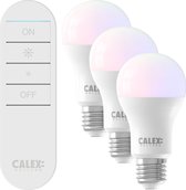 Calex Smart Home Starterspakket - 3 lampen met E27 Fitting en slimme Wifi afstandsbediening - Color en Ambiance