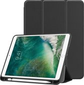 Hoes Geschikt voor iPad 2017 Hoes Book Case Hoesje Trifold Cover - Hoesje Geschikt voor iPad 5 Hoesje Bookcase - Zwart