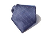 Mei's Easy Tie - Stropdas met rits - Geknoopte stropdas heren - 100% Satijn handgemaakt - donkerblauw