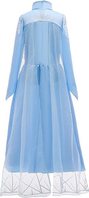 Frozen Elsa jurk met Maat: (130) 7-8 jaar + kroon - staf - Elsa vlecht -... | bol.com