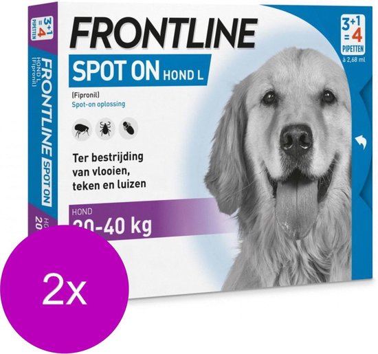 Frontline Spot On 3 Large Hond Large vlooien en tekenmiddel - 2 x pip | bol.com