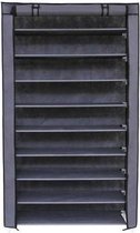 MIRA Home Schoenenrek – Metalen Schoenenrek – Basic – Stof - Grijs - 88x28x160