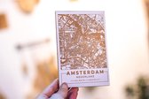 TextTim.nl Gegraveerde Stadskaart Poster Amsterdam Klein Hout