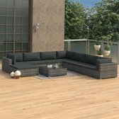 Tuin Loungeset Grijs (Incl LW Fleece deken) - Lounge bank tuin - Tuinbank - Loungebank - Tuinset - Tafelset tuin - Bistroset