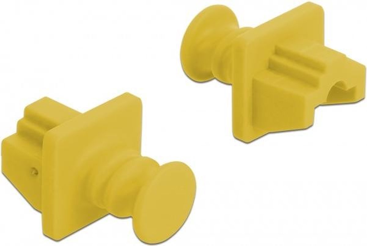 RJ45 (m) afsluitcovers voor RJ45 (v) poorten met ronde greep - 10 stuks / geel