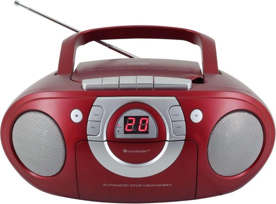 Soundmaster SCD5100RO - Boombox met FM-radio en cassettespeler, rood |  bol.com