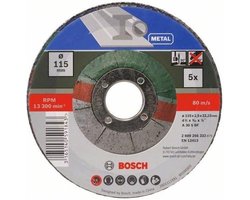 Bosch slijpschijven set - Voor metaal - 115 x 2,5 mm - gebogen - 5 stuks