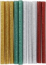 Creotime Lijmpatronen Gekleurde Glitter Mini 10 Stuks 10 Cm