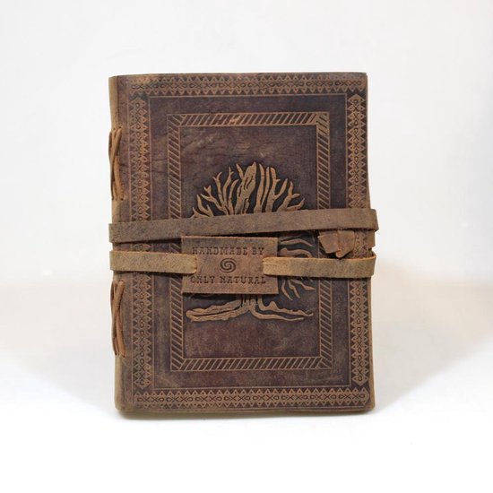 Gusti Leren notitieboek Noel - dagboek vintage notitieboek bruin leer