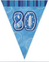 Unique Vlaggenlijn Glitz Cijfer '80' 274 Cm Blauw