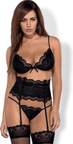 Obsessive Kisselent - Erotische Lingerieset - Maat S/M - Zwart