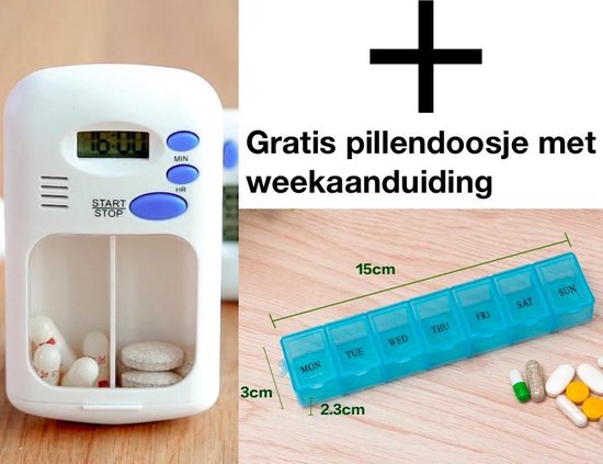 ga winkelen Moeras Ijveraar Pillendoos met alarm/Medicijndoos met alarm/Pillen organiser/Timer/Hulp  bij... | bol.com