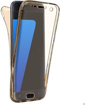Samsung A3 2017 SM-A320 Shockproof 360° Goud Transparant Siliconen Ultra Dun Gel TPU Hoesje Full Cover / Case