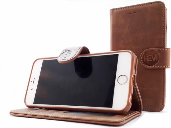 Apple iPhone 7 Plus/8 Plus - Bronzed Brown Leren Portemonnee Hoesje -  Lederen Wallet... | bol.com