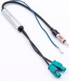 Fakra H (m) - ISO (m) auto antenne adapter kabel - RG174 - 50 Ohm / zwart -  0,20 meter