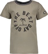Like FLO Jongens gestreept t-shirt - donker groen - Maat 104