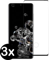 Samsung Galaxy S20 Ultra Screenprotector Glas 3D Full Cover - 3 PACK