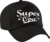 Super opa cadeau pet / baseball cap zwart voor heren -  kado voor opa
