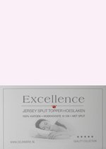 Excellence Jersey Split Topper Hoeslaken - Tweepersoons - 140x200/210 cm - Soft Pink