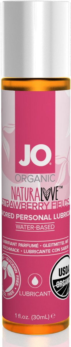 Goedkoopste JO NaturaLove Aardbeiensmaak - Organisch Glijmiddel op Waterbasis - 30ml