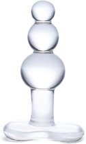 Verre - Plug anal en verre perlé avec base effilée