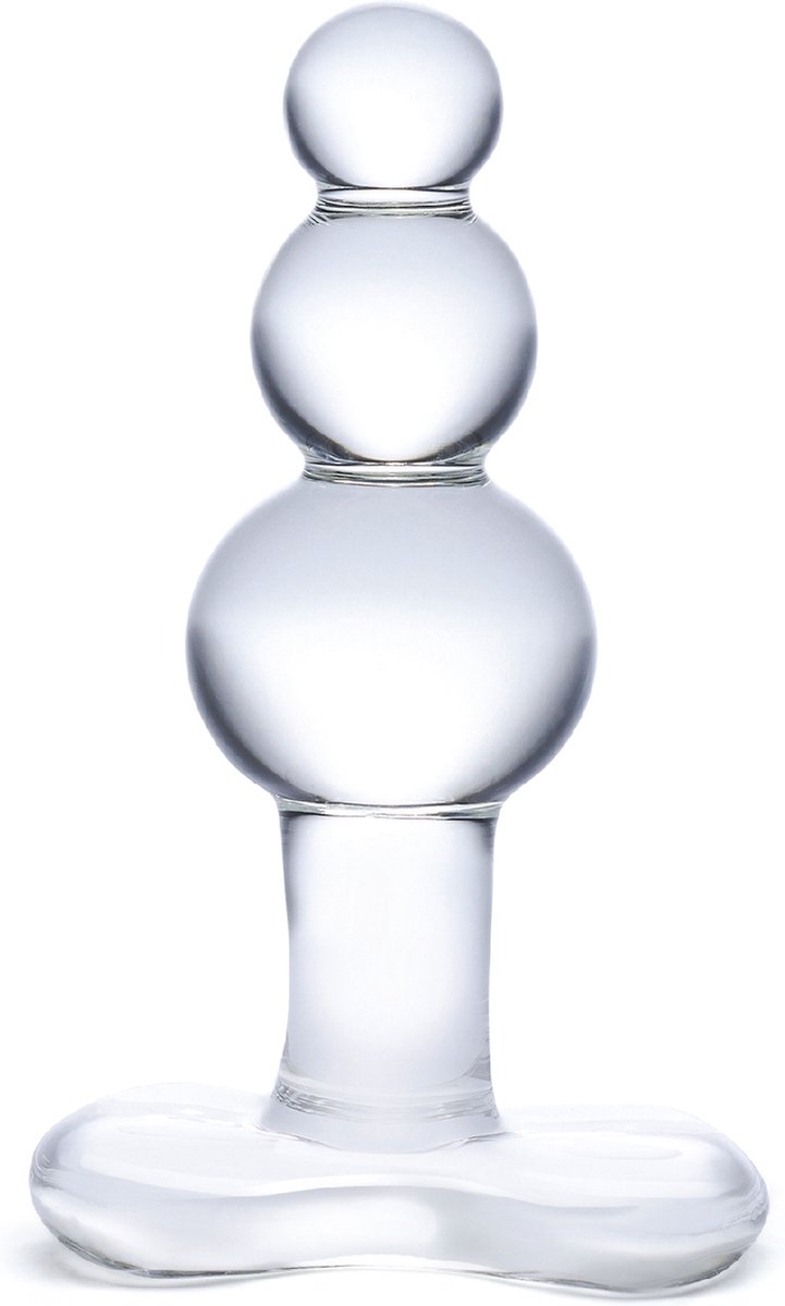 Goedkoopste Glas - Beaded Glass Butt Plug With Tapered Base