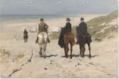 Morgenrit langs het strand | Anton Mauve | 1872 | Tuindecoratie | Tuindoek | 180CM x 120CM | Schilderij | Tuinposter | Spandoek | Oude meesters