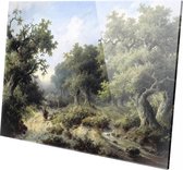 Boslandschap met reizigers | Jacob Cremer | 1849 | Plexiglas | Wanddecoratie | 120CM x 80CM | Schilderij | Oude meesters | Foto op plexiglas