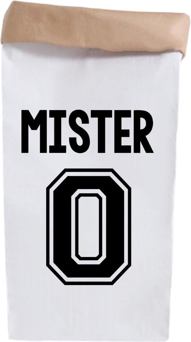 Opbergzak kinderkamer-Paperbag kids mister met voorletter O-60x30cm Opbergzak kinderkamer-Paperbag kids mister met voorletter O-60x30cm