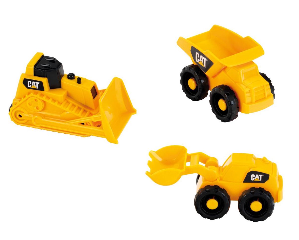 Klein Toys Cat bouwvoertuigen set - kiepvrachtwagen, bulldozer en schepmachine - geel zwart - Klein
