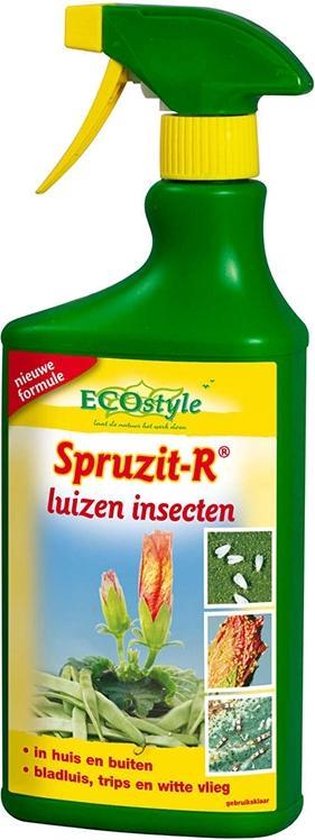ECOstyle Spruzit-R Insecten Bestrijdingsmiddel Spray - Bladluis, Trips, Witte Vlieg - 100% Plantaardig - Binnen & Buiten - Gebruiksklaar - 750 ML - ECOstyle