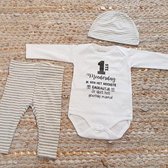 Set met baby romper tekst voor meisje of jongen cadeau mama eerste moederdag mooiste cadeautje je doet het geweldig 62-68