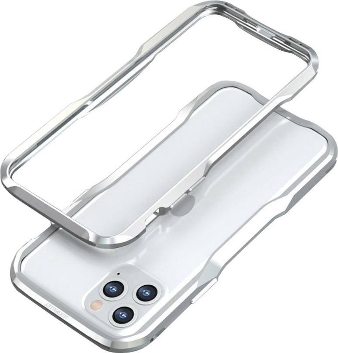 LUXWALLET® Incisive Sword + Glas - Aluminium Bumper iPhone 11 Pro MAX - A6061 Aluminium Frame Case - Zilver