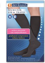 BEVRASAN® compressiekousen - steunkousen - sokken voor  werk & reizen schoenmaat 41,5 - 43 kleur Zwart