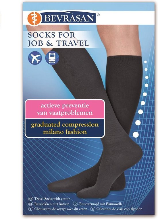 BEVRASAN® compressiekousen - steunkousen - sokken voor werk & reizen  schoenmaat 41,5... | bol.